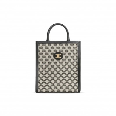 CELINE MINI VERTICAL CABAS IN TRIOMPHE CANVAS WITH CELINE PRINT 194352CS8.38NO (33*28.5*8cm)